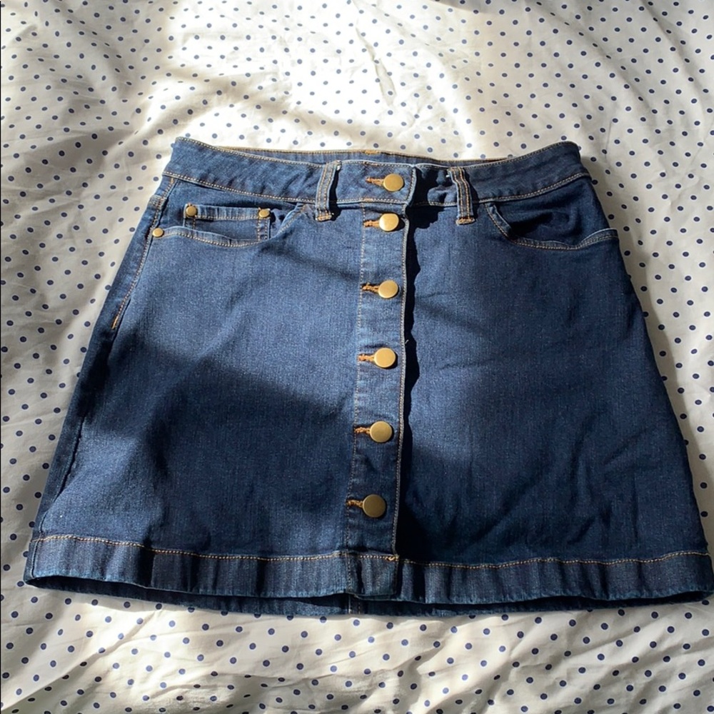 Button front Jean skirt
